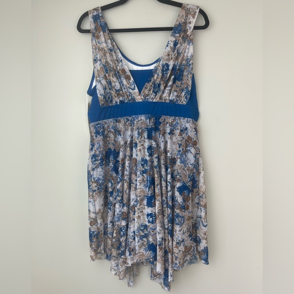 BoomChic NWT  Graphic Patchwork Sculpt Waist Hanky Hem Swim Dress Size 18-20 - Picture 14 of 16